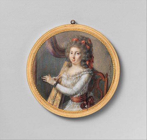 A Woman Playing a Harp, 1805, Joseph-Marie Bouton