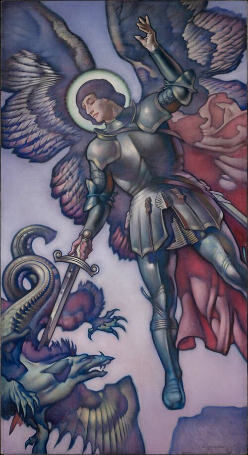 St. Michael Slaying the Dragon, 1925, George Hawley Hallowell