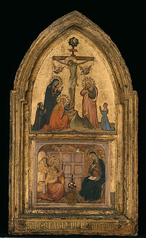 Annunication; Crucifixion, 1390, Giuliano di Simone