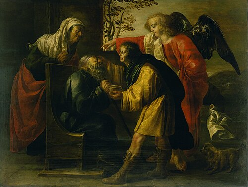 Tobias healing his father's blindness, 1620, Jan van de Venne