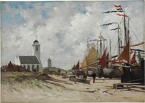 Beach Boats, Holland, 1885, Stephen Salisbury Tuckerman