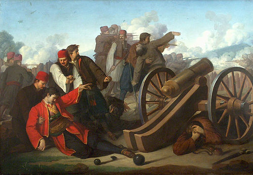 Hajduk Veljko by the cannon, 1850, Stevan Todorović
