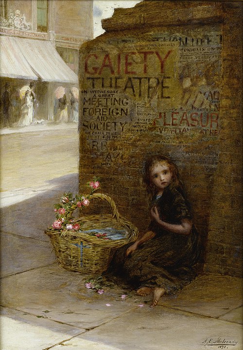 The flower girl, 1872, Augustus Edwin Mulready