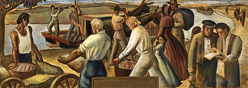 Black River Canal (mural study, Boonville, N.Y. Post Office), 1938, Lucerne McCullough