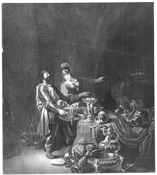 Odysseus und Athene verbergen die trojanische Beute, 1638, Willem de Poorter