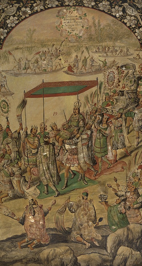Conquest of Mexico. Reception of Moctezuma, 1698, Juan González