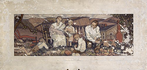 A Letter (mural study, Hartwell, Georgia Post Office), 1938, Orlin E. Clayton