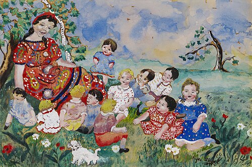 Rifka Telling a Story, 1939, Rifka Angel