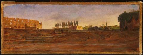 Roman Landscape with the Coliseum and the Attic of the Arch of Titus, Italy, 1868, Thomas Hiram Hotchkiss