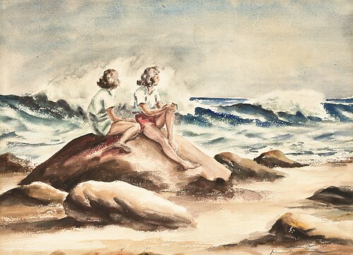 Beach Scene, 1940, Wilford H. Huntington