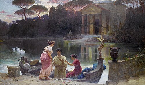 Evening at the temple, , Ettore Forti