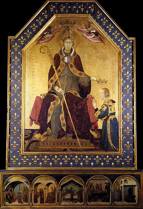 Saint Louis de Toulouse couronne Robert d'Anjou, 1317, Simone Memmi de Sienne