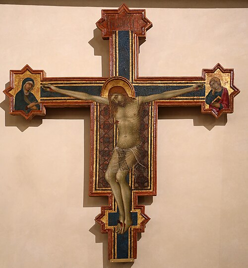 Crucifix, Christ, Mary and John, 1320, Simone Memmi de Sienne