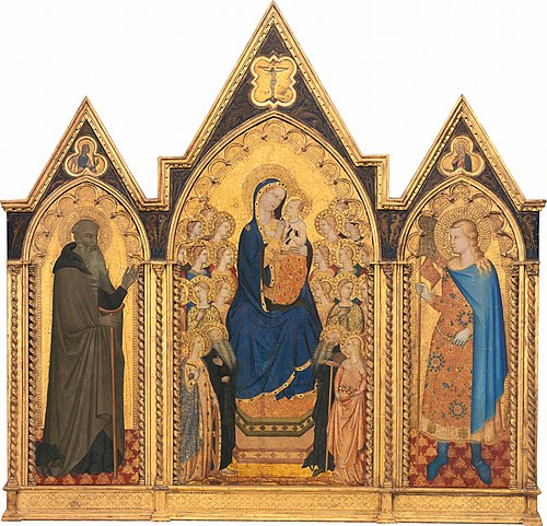 Saint Anthony Abbot [left panel], 1354, Allegretto Nuzi