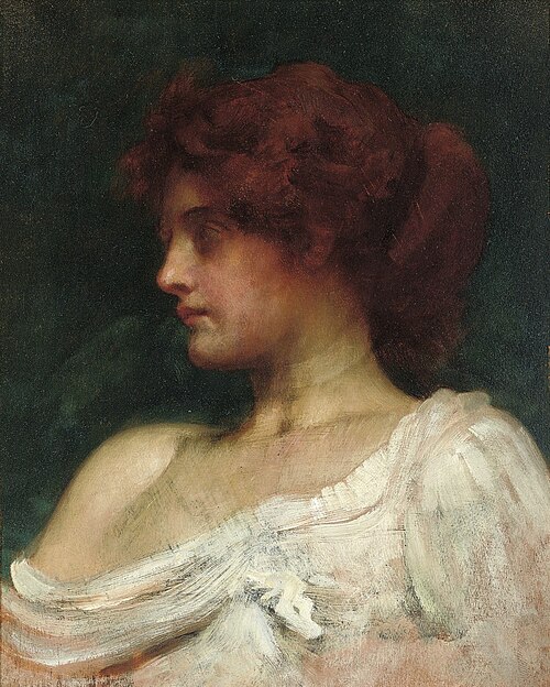 Study of a redheaded woman, 1850, Philip Hermogenes Calderon