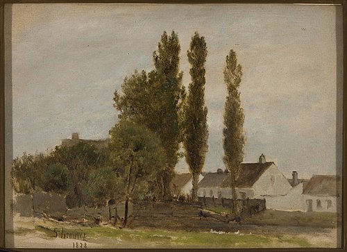 Landscape with trees and houses, 1878, Zygmunt Sidorowicz