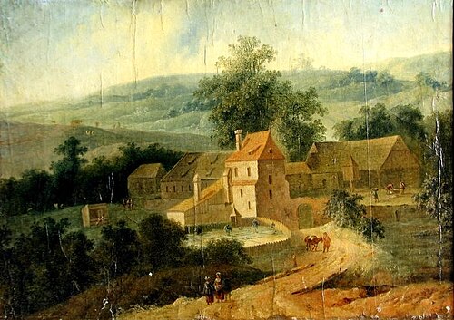Hilly landscape with mill, 1750, Christian Hilfgott Brand