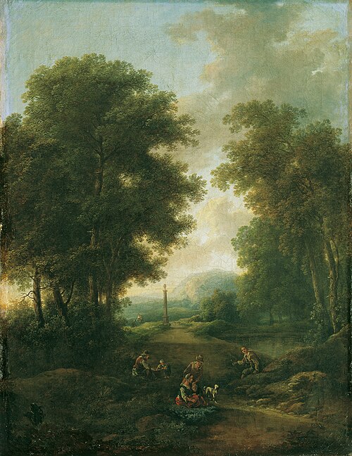 Waldlandschaft mit Bildstock, 1750, Christian Hilfgott Brand