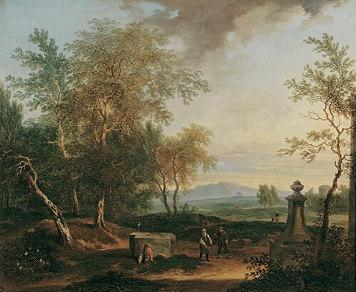 Landschaft mit Postament, 1753, Christian Hilfgott Brand