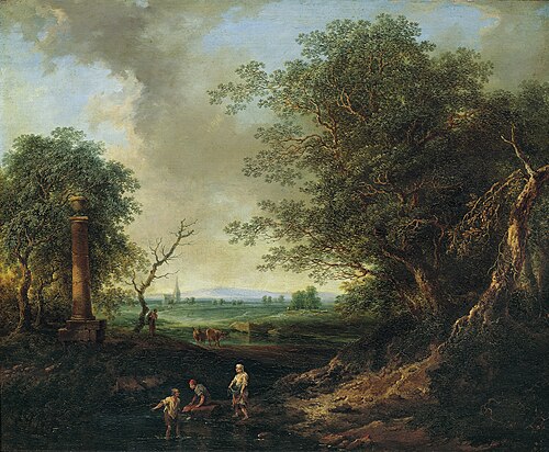 Landschaft mit Säule, 1753, Christian Hilfgott Brand