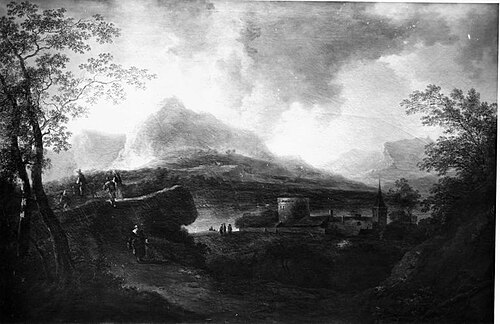 Landscape with lake, 1725, Christian Hilfgott Brand