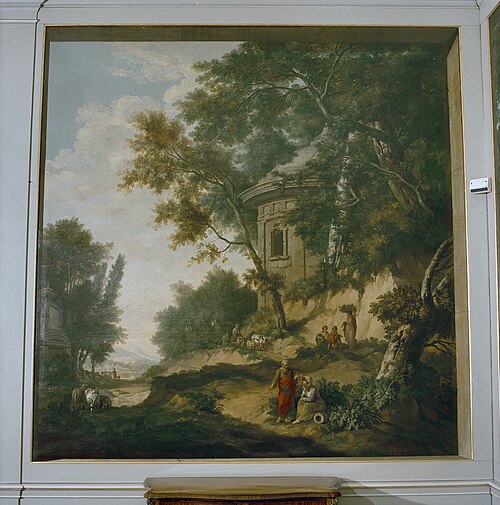 Dune landscape with elegant company and folly, 1770, 1770, Jurriaan Andriessen