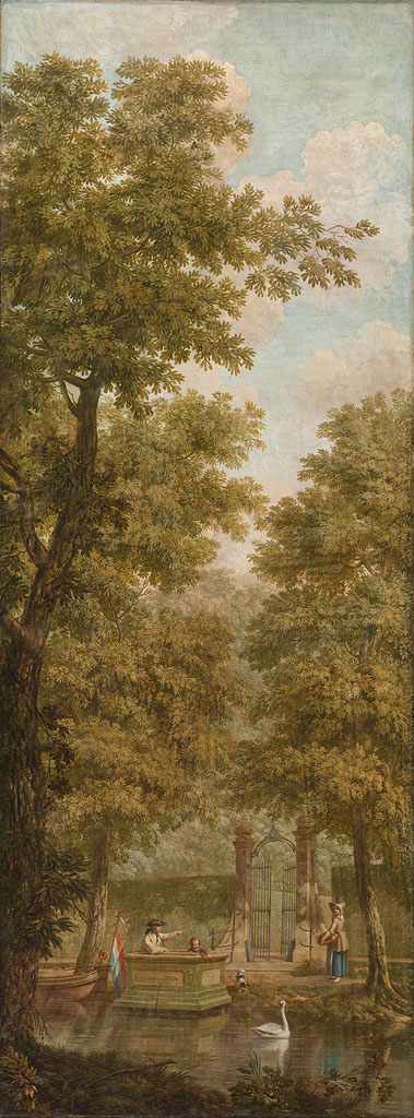 Wall decor with landscape from Nieuwe Doelenstraat 22 (gate), 1776, Jurriaan Andriessen