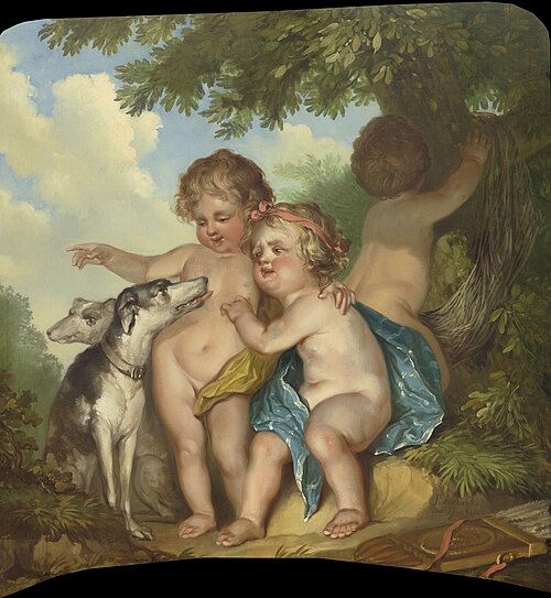 Drie kinderen met twee honden, 1771, Jurriaan Andriessen