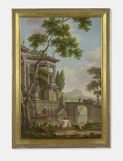 Arcadisch landschap met een grafmonument, , Jurriaan Andriessen