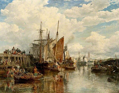 Dunkirk Harbour, 1863, Samuel Bough