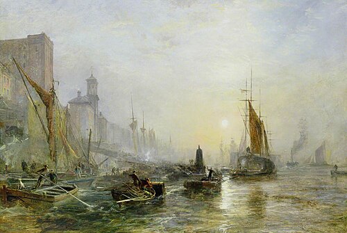 Shipping on the Thames, 1863, Samuel Bough