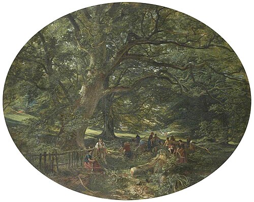 Peeling Oak Bark, Cadzow Forest, 1850, Samuel Bough