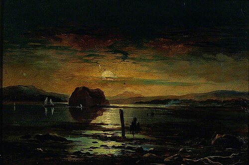 Dumbarton Rock from above Port Glasgow Looking North, 1864, Samuel Bough