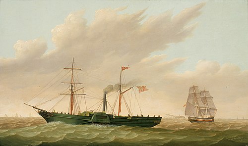 Paddle steamer Sirius, 1842, Samuel Walters