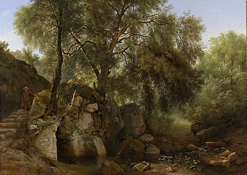 View in the Park of the Villa Chigi at Ariccia, 1822, Abraham Teerlink
