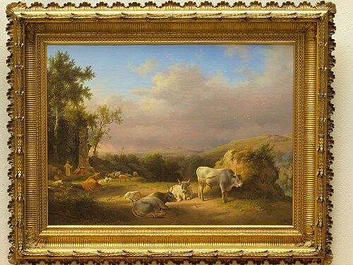 Landscape with cattle in the Campagna, 1810, Abraham Teerlink