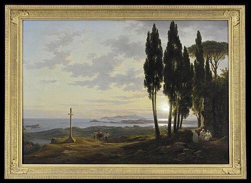 Italiaans kustlandschap, 1836, Abraham Teerlink