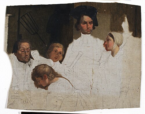 Têtes d'hommes et de femmes (étude), , Joseph-Louis (Jozef) Geirnaert