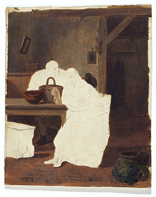 Couple dans une cuisine (étude), , Joseph-Louis (Jozef) Geirnaert