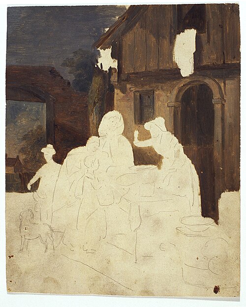 Scène de village (étude), , Joseph-Louis (Jozef) Geirnaert