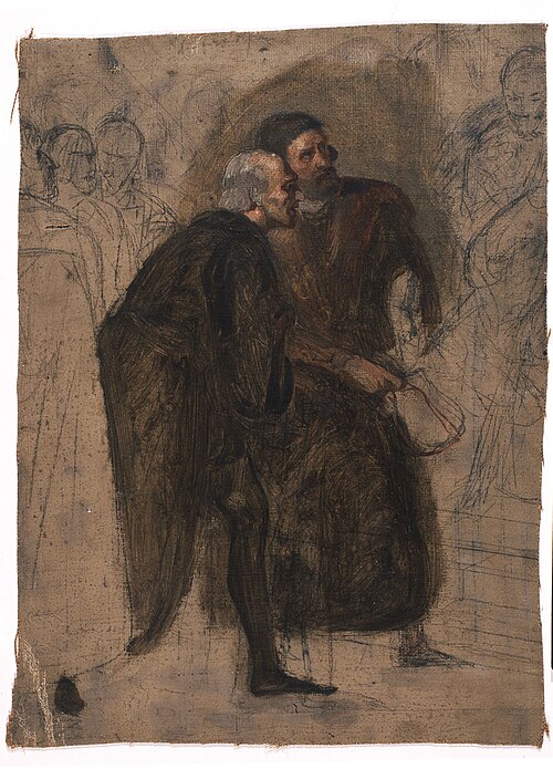 Deux hommes entourrés de figures (étude), , Joseph-Louis (Jozef) Geirnaert