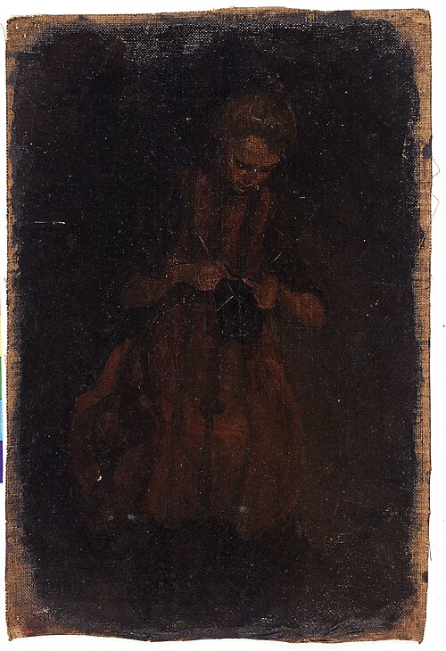 Femme tricotant, , Joseph-Louis (Jozef) Geirnaert