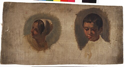 Deux têtes (étude), , Joseph-Louis (Jozef) Geirnaert