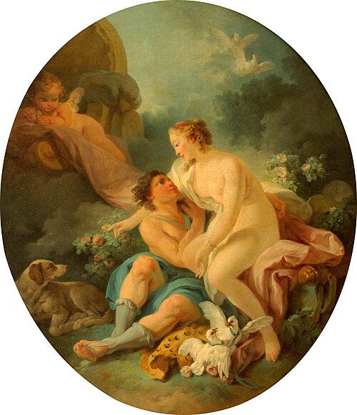 Venus and Adonis, 1778, Jean-Baptiste Huet