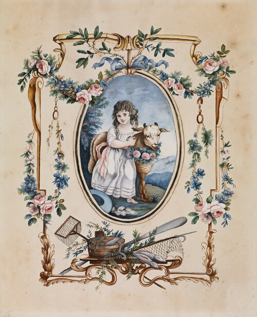 Little Shepherdess with Lamb, , Jean-Baptiste Huet