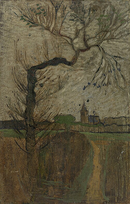Foothpad with Willow and a Village on the Horizon, 1891, Richard Roland Holst