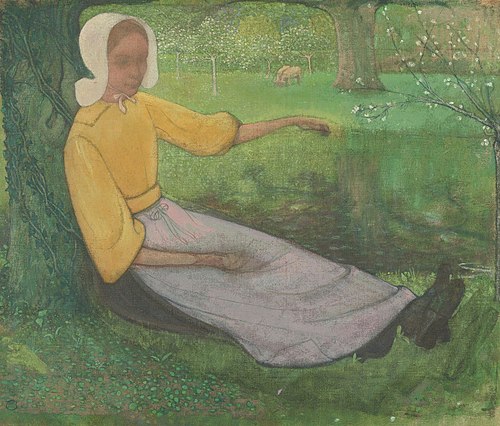 Woman of Huizen sitting under a Tree, 1892, Richard Roland Holst