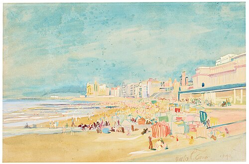 Strand te Oostende, 1948, Julius Collen-Turner