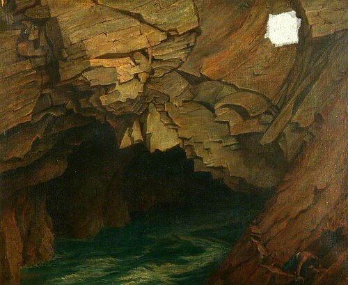 The Wild Sea's Engulfing Maw (The Gouliot Caves, Sark), 1894, Frederic Shields
