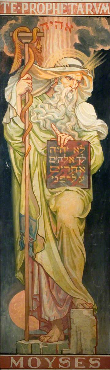 Stained Glass Design, Moses, 1905, Frederic Shields